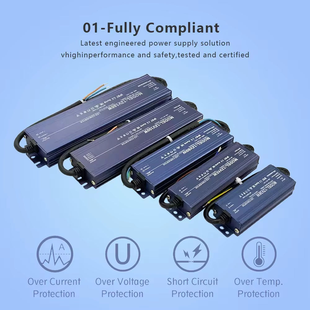 Premium Waterproof LED Driver – IP67 Slim Power Supply for Indoor & Outdoor LED Lighting