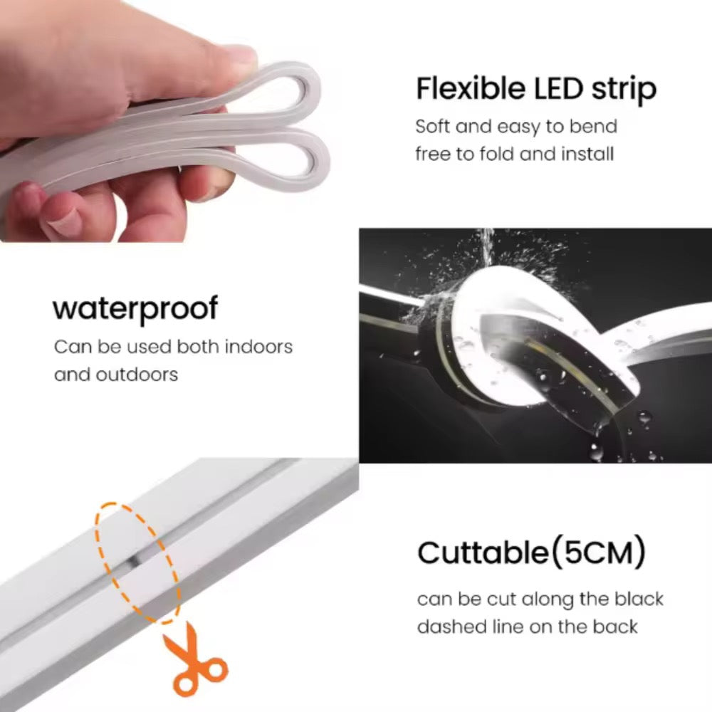 Premium LED Neon Flex – Flexible Waterproof Silicone Strip for Indoor & Outdoor Lighting